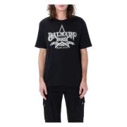 Sterrenprint T-shirt Zwart Wit Balmain , Black , Heren