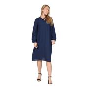 Enova.Sp24 Navy Jurk met Plooien 2-Biz , Blue , Dames