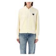 Zwart Hart Rits Hoodie Gebreide Kleding Comme des Garçons , Beige , Da...