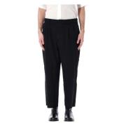 Zwarte Geplooide Chino Broek Comme des Garçons , Black , Heren