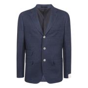 Blauwe Blazer Regular Fit Ss24 Eleventy , Blue , Heren