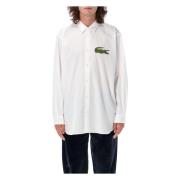 Witte Croco Lacoste Shirt Aw23 Comme des Garçons , White , Heren
