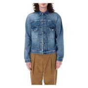 Blauwe Denim Jack Buitenkleding Ss24 Séfr , Blue , Heren