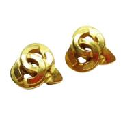 Pre-owned Metal earrings Chanel Vintage , Yellow , Dames