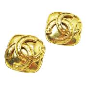 Pre-owned Metal earrings Chanel Vintage , Yellow , Dames