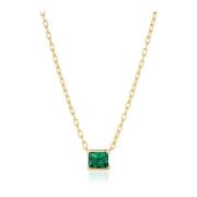 Ketting met smaragdgeslepen groene zirkonia Sif Jakobs Jewellery , Yel...