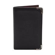 Pre-owned Leather wallets Cartier Vintage , Black , Dames