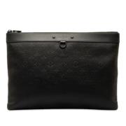 Pre-owned Leather clutches Louis Vuitton Vintage , Black , Dames