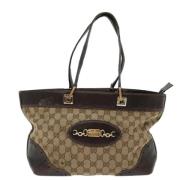 Pre-owned Canvas totes Gucci Vintage , Beige , Dames