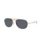 Blauwe Lens Gouden Montuur Zonnebril Ray-Ban , Yellow , Unisex