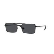 Zwarte Frame Donkergrijze Lens Zonnebril Vogue , Black , Unisex