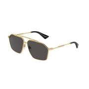 Gouden Frame Donkergrijze Lens Zonnebril Dolce & Gabbana , Yellow , Un...