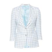 Debra Check Blazer Wit Blauw Tagliatore , Multicolor , Dames