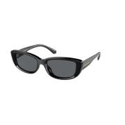 Zwarte Frame Donkergrijze Lens Zonnebril Michael Kors , Black , Unisex