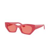 Rood Frame Roze Lenzen Zonnebril Ray-Ban , Red , Dames