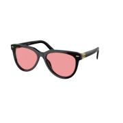 Rode Lens Zwarte Frame Zonnebril Miu Miu , Black , Unisex