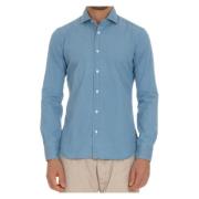 Denim Overhemd Barba , Blue , Heren