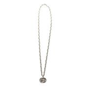 Pre-owned Silver necklaces Gucci Vintage , Gray , Dames