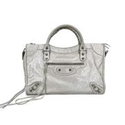 Pre-owned Leather handbags Balenciaga Vintage , Gray , Dames