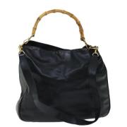 Pre-owned Leather handbags Gucci Vintage , Black , Dames