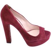 Pre-owned Velvet heels Miu Miu Pre-owned , Red , Dames