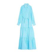 Léna Vichy turquoise dress Ines De La Fressange Paris , Blue , Unisex