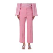 Hoge Taille Roze Broek Msgm , Pink , Dames