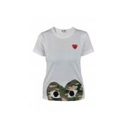 Camouflage Heart Print White Cotton T-Shirt Comme des Garçons , White ...