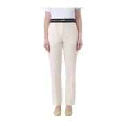 Katoenen Elastische Taillebroek Msgm , Beige , Dames