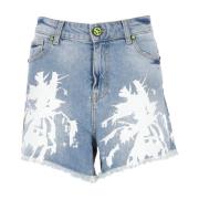 Blauwe Katoenen Shorts met Riemlussen Barrow , Blue , Dames