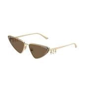 Gouden Frame Bruine Donkere Lenzen Zonnebril Jimmy Choo , Yellow , Dam...