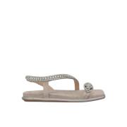 Glitter Sole Flat Sandal Alma EN Pena , Gray , Dames