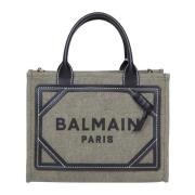 Canvas Handtas Khaki/Zwart Balmain , Multicolor , Dames