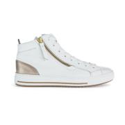 Witte/Iridescent Leren Sneakers Gabor , Multicolor , Dames