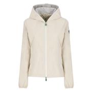 Beige Hoodie met ritssluiting zakken Save The Duck , Beige , Dames