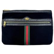 Pre-owned Suede clutches Gucci Vintage , Black , Dames