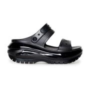 Zwarte Platform Clip Sandalen Crocs , Black , Dames