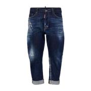 Navy Blue Bro Jeans Dsquared2 , Blue , Heren