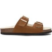 Suède Slippers met Gespsluiting Lina Locchi , Brown , Dames