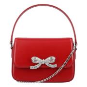 Burgundy Micro Baguette Handtas Aw24 Self Portrait , Red , Dames