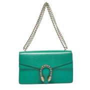 Pre-owned Leather handbags Gucci Vintage , Green , Dames