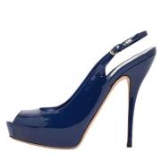 Pre-owned Leather heels Gucci Vintage , Blue , Dames