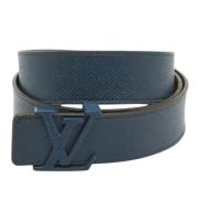 Pre-owned Leather belts Louis Vuitton Vintage , Blue , Heren
