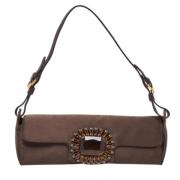 Pre-owned Satin clutches Jimmy Choo Pre-owned , Brown , Dames