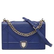 Pre-owned Leather shoulder-bags Dior Vintage , Blue , Dames