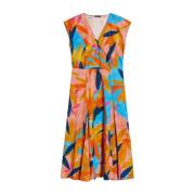 Multicolor Midi Jurk met V-Hals Pennyblack , Multicolor , Dames