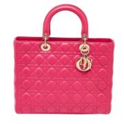 Pre-owned Leather handbags Dior Vintage , Pink , Dames