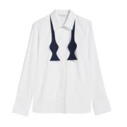 Witte Katoenen Overhemd met Strik Max Mara , White , Dames