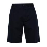 Blauwe Linnen Bermuda Shorts Incotex , Blue , Heren