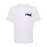 Paarse Temple Logo Print T-Shirt Aries , Purple , Heren